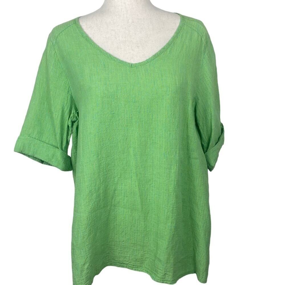 FLAX 100% linen tunic minimalist Lagenlook boxy size S
